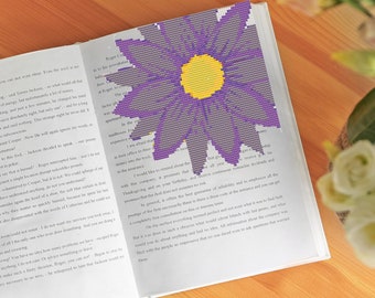 Corner Bookmark Cross Stitch Pattern, Flower Embroidery, Floral Wreath CrossStitch, Diy Embroidery Bookmark for Book Lover Gift