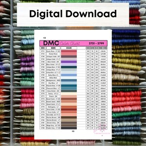 Printable DMC Thread Color Chart Tracker, Inventory Sheet - Etsy