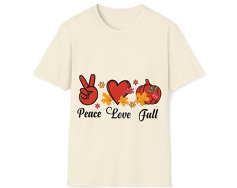 Fall Fashion Peace, Love, Fall Unisex Softstyle T-Shirt