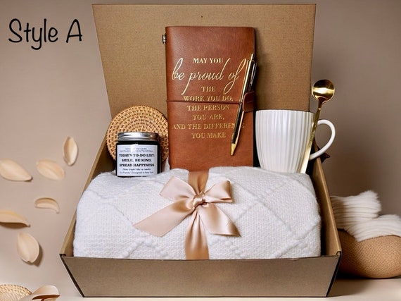 Employee Appreciation Gift Box, Cozy Blanket, Coffee Mug. Thank You Gift, Birthday Gift box for him/her.