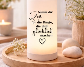 Schöne Tischleuchte mit Spruch