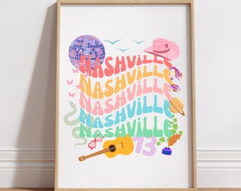 The Eras Tour Retro Print - Nashville -  PNG