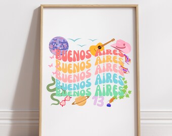 Die Eras Tour Retro Druck - Bueno Aires - PNG