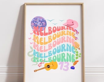 The Eras Tour Retro Print - Melbourne -  PNG