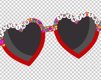 Feeling 22 Heart Glasses SVG & PNG