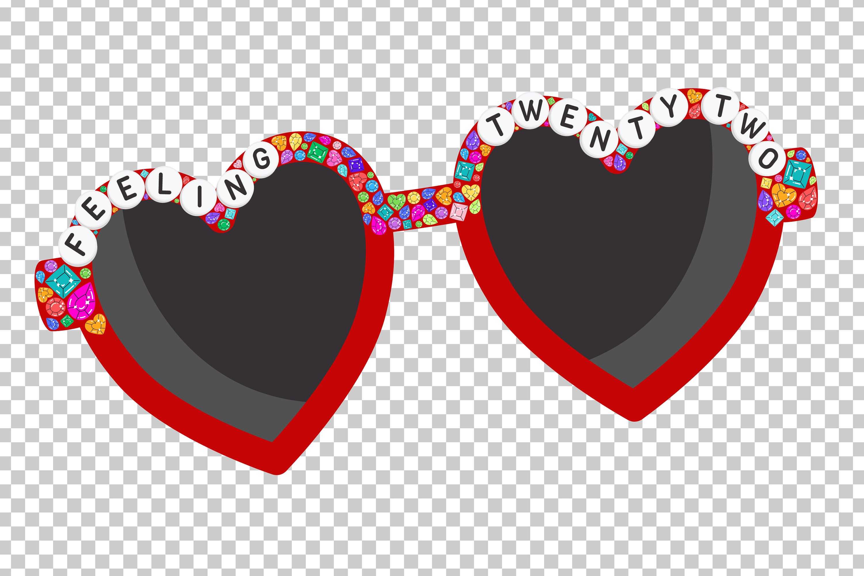 Feeling 22 Heart Glasses PNG - Etsy