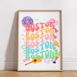 The Eras Tour Retro Print - Boston -  PNG