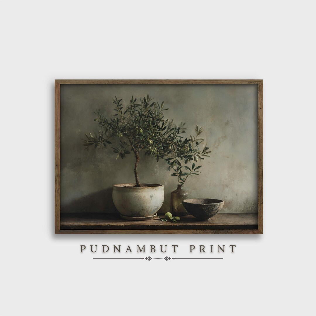 Rustic Olive Tree Wall Art Print, Mediterranean Botanical Decor ...