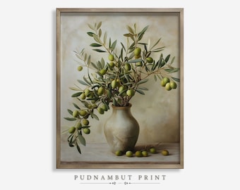 Olive Tree Art Print: Vintage Mediterranean Decor (Digital Download)