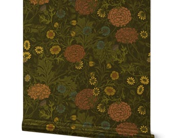William Morris Gold or Silver Metallic Wallpaper - William Morris Cheerwell  by theunicorngarden - Victorian Wallpaper Roll by Spoonflower