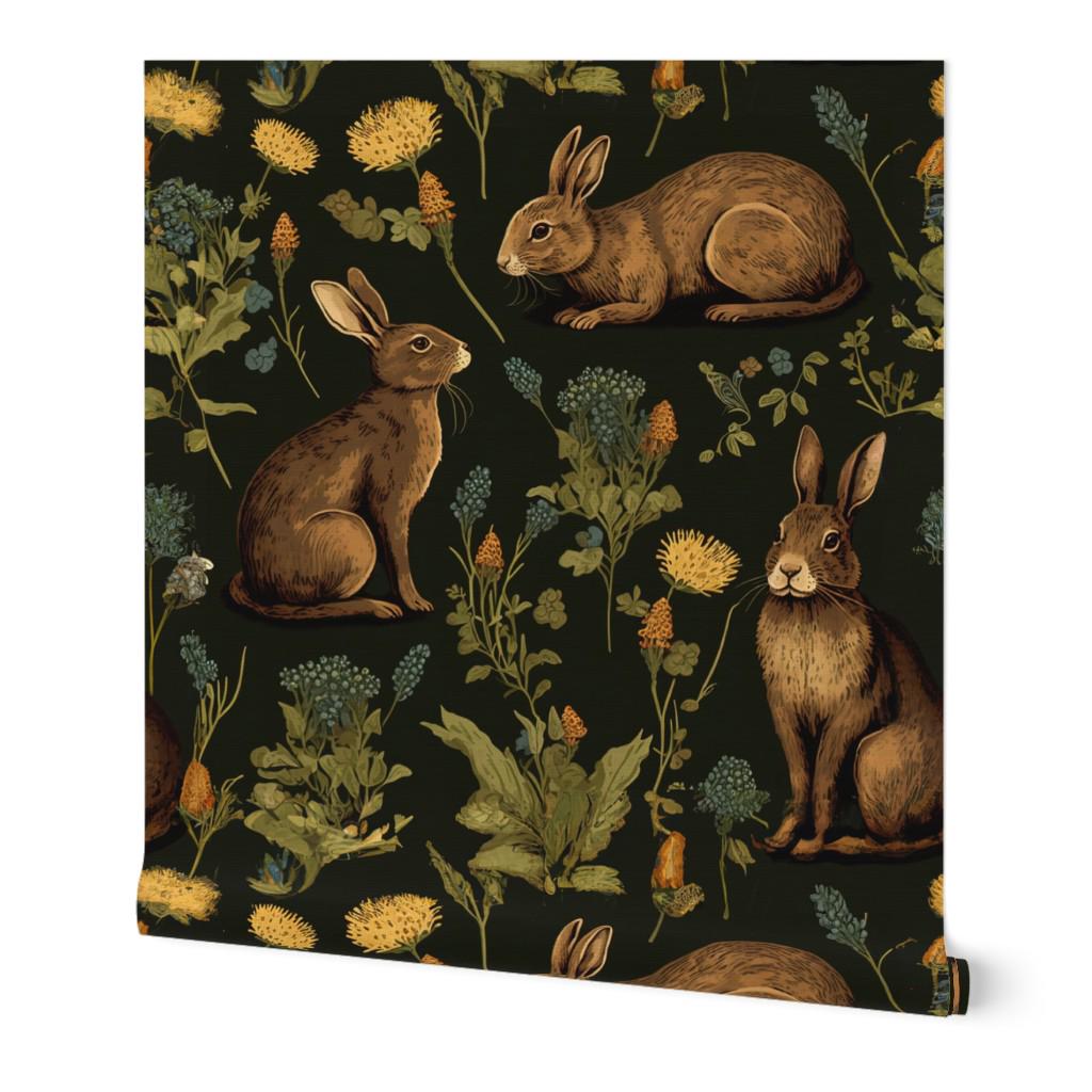 Medieval Rabbit Grasscloth Wallpaper Year of the Rabbit by Nickleen ...