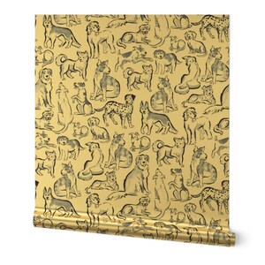 Skurrile Hunderasse metallische Tapete - Gold oder Silber Aquarelldruck
