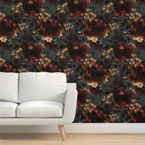 Romantic Floral Grasscloth Wallpaper - Summer Romanticism by utart - Maximalist Flower Garden Textured Sisal Wallpaper by Spoonflower