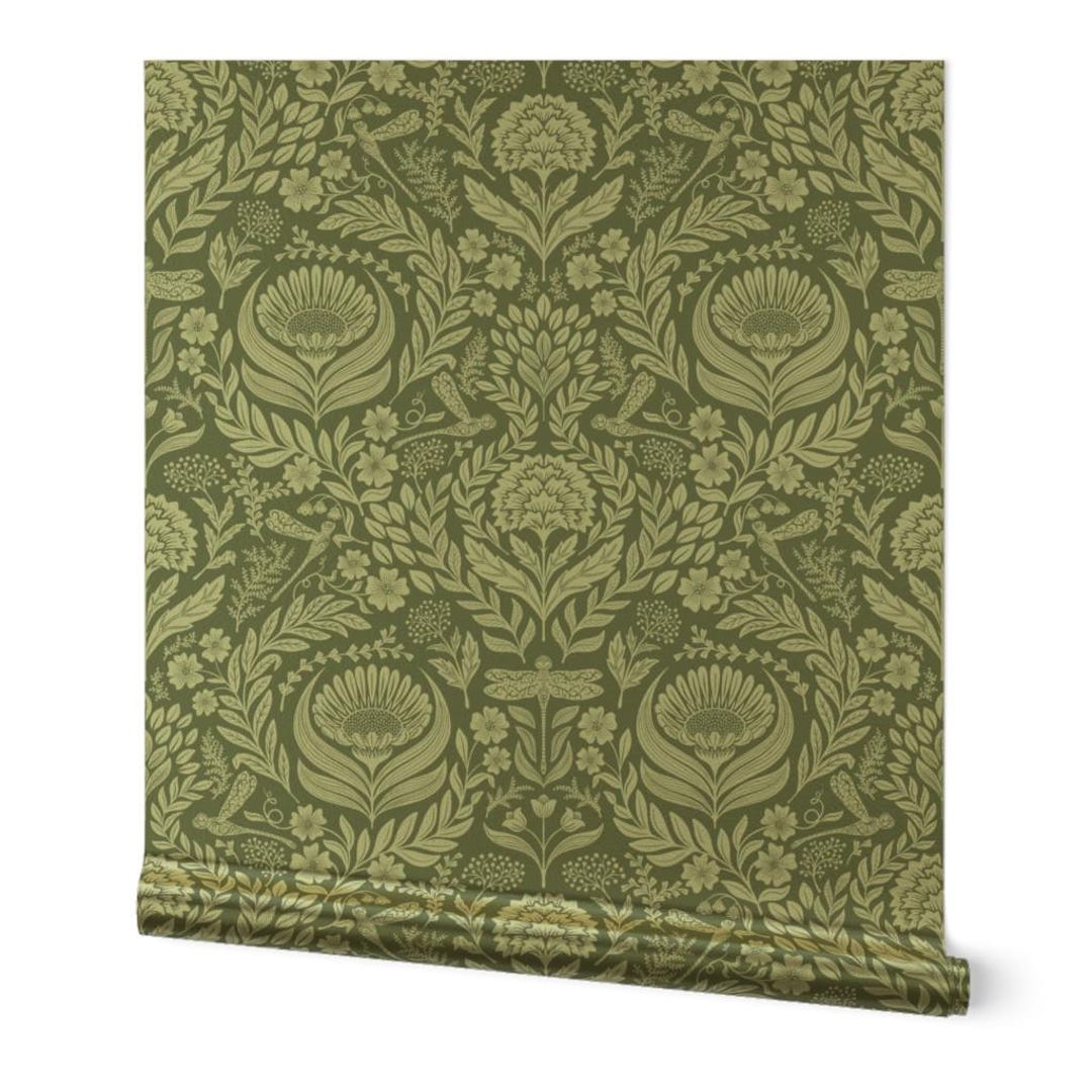Victorian Gold or Silver Metallic Wallpaper - Victorian Floral Damask ...