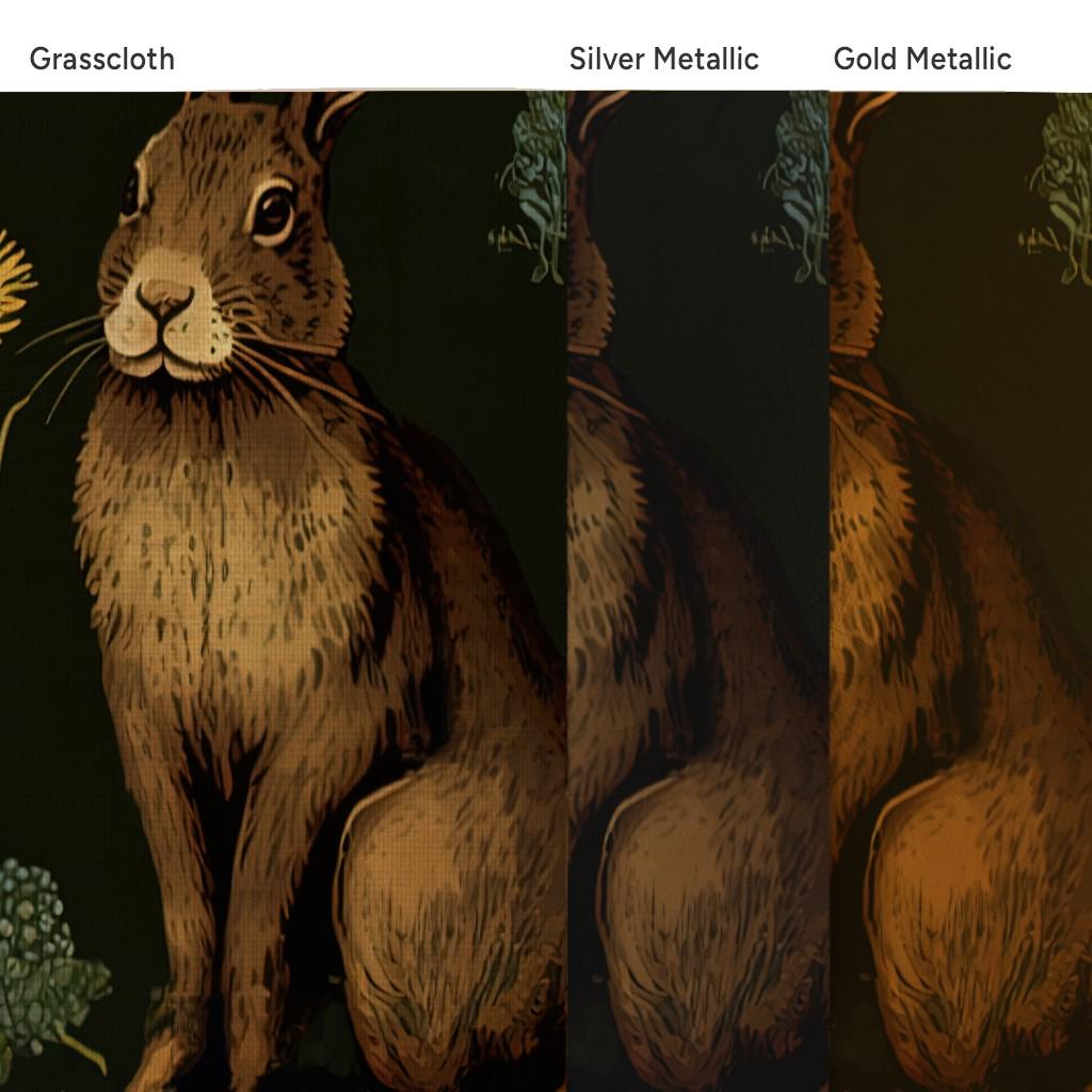 Medieval Rabbit Grasscloth Wallpaper - Year of the Rabbit by Nickleen ...