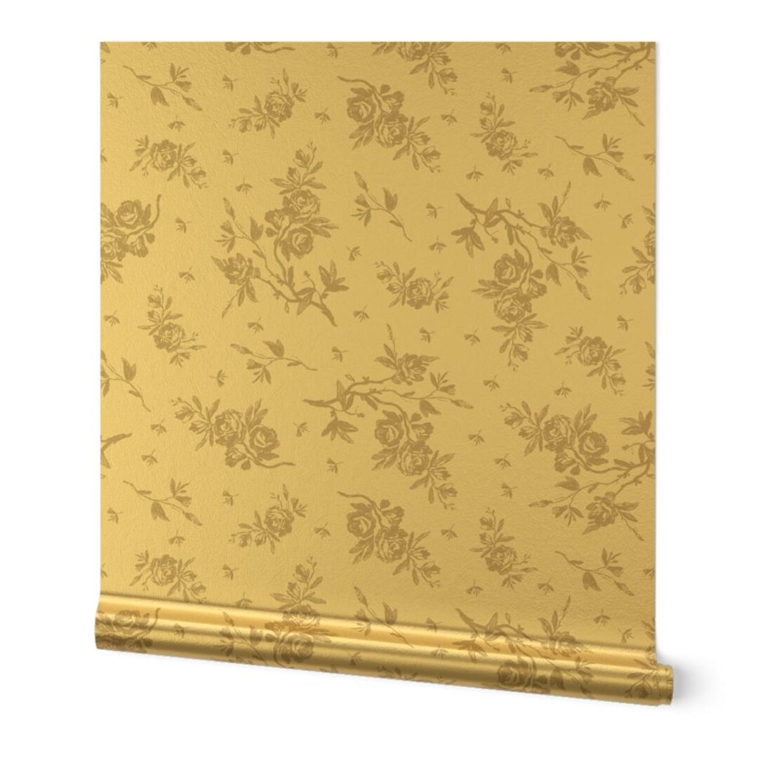 Pink Vintage Gold or Silver Metallic Wallpaper - Victorian Rose by Lr ...