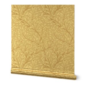 Victorian Gold or Silver Metallic Wallpaper - Willow Bough by adrienne_donovan_design - William Morris Wallpaper Roll by Spoonflower