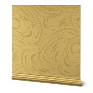 Neutral Coastal Gold or Silver Metallic Wallpaper - Oyster Shells by shellyreneedesigns - Abstract Nautical Wallpaper Roll by Spoonflower