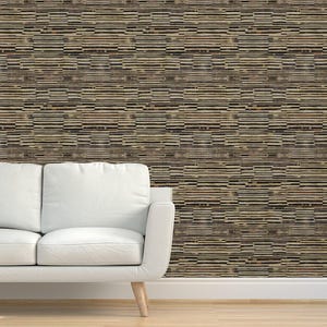 Carta da parati Boho Stripe Grasscloth - Tribal Stripe di wren_leyland - Carta da parati Distressed Abstract Zebra Textured Sisal di Spoonflower