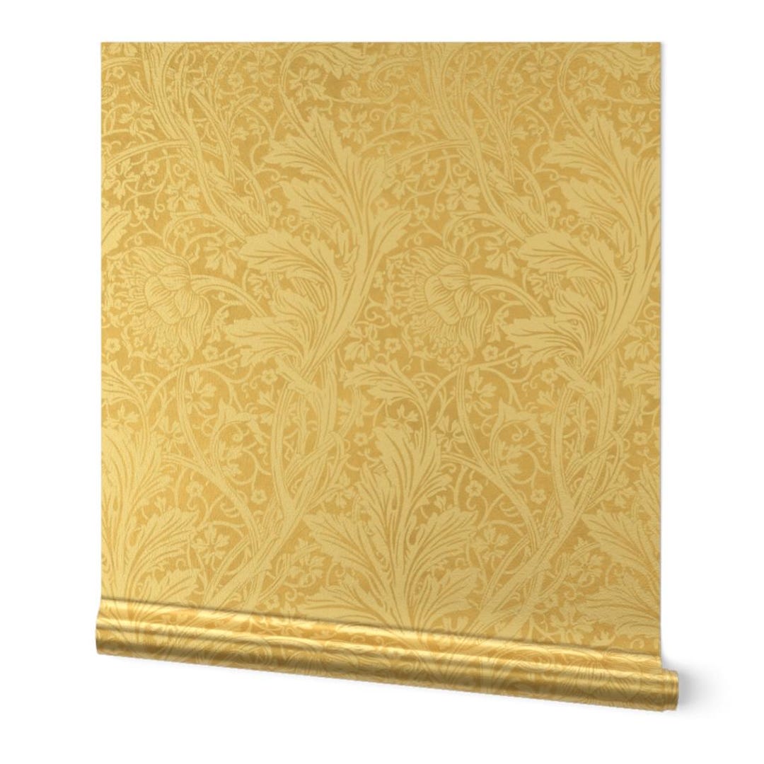 Neutral Victorian Gold or Silver Metallic Wallpaper - Arcadia by ...