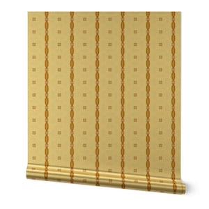 Carta da parati metallizzata oro Geo Stripe oro o argento - Golden Hour Stripe di etienne - Rotolo di carta da parati classica semplice da fattoria di Spoonflower
