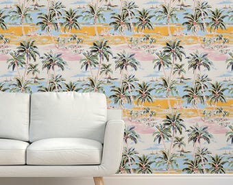 Papel tapiz de tela de hierba tropical de verano - Buoy Meets World de cherylgrahamdesigns - Papel tapiz de sisal texturizado de verano con barcos retro de Spoonflower