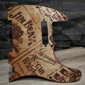 Beunruhigt Vintage Jim Beam Label Pickguard - Passend für Fender Telecaster - USA Made