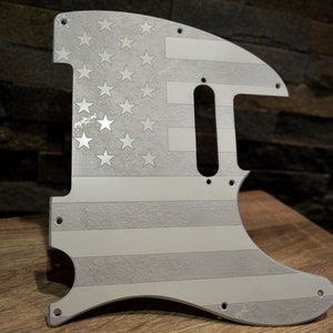 American Flag Textured Pickguard White - Fits Fender Telecaster - USA Made