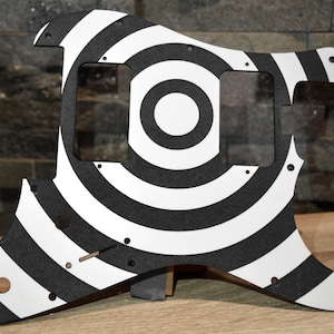 Black and White Textured Bullseye Pickguard for Charvel Pro-Mod So-Cal  Floyd Rose