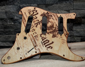 Custom Pickguard for Fender Stratocaster - Vintage Black Eagle Bock - USA Made