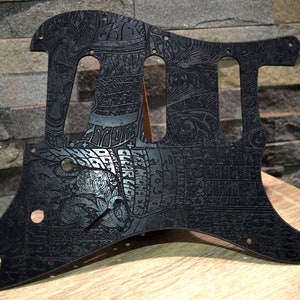 Schwarzes Fillmore 60&#39;s Art Textured Pickguard - Fender Stratoaster - USA