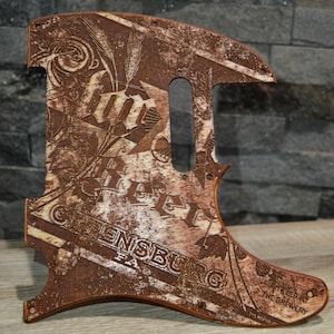 Custom Distressed Pickguard Vintage Star Brewing - Serve para Fender Telecaster - Fabricado nos EUA