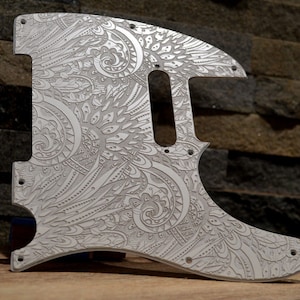 Custom Ash White Psychedelic Textured Pickguard - Fits Fender Telecaster - USA Made
