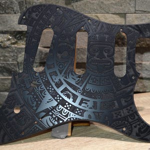 Custom Black Mayan Textured Pickguard - Fits Fender Stratocaster - USA Made