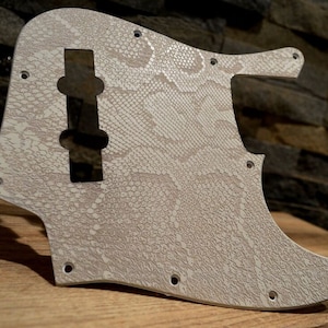 Custom Jazz Bass Pickguard J Bass Scratch Plate Ash White Snakeskin Fits Fender