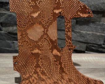 Niestandardowa płytka ochronna z teksturą skóry węża brzozowego – pasuje do gitary Fender Telecaster – wyprodukowana w USA