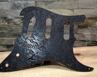 Black Hallucinogenic Snakes Textured Pickguard - Fender Stratocaster - USA