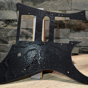 Custom Textured Black Snakeskin Pickguard IBANEZ JEM or RG550 Japan