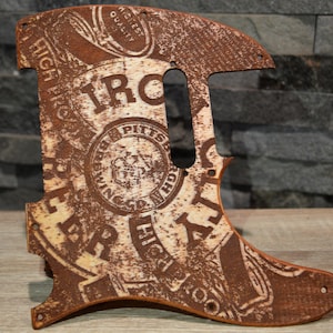 Custom Distressed Iron City Beer Pickguard - Fits Fender Telecaster - USA Made