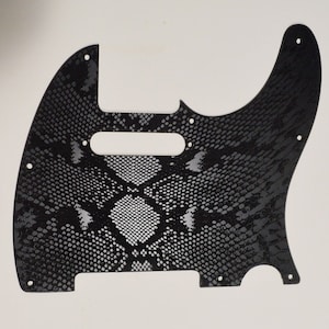 Custom Black Snakeskin Textured Pickguard - Fits Fender Telecaster - USA Made