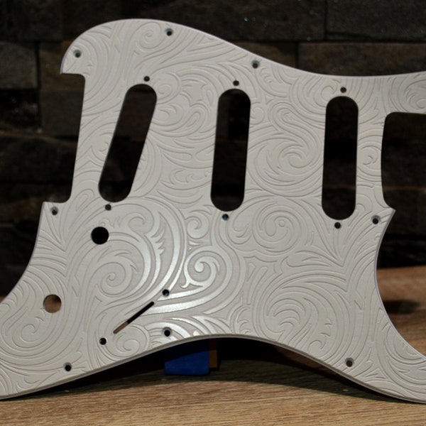 White Spiral Textured Pickguard - Fits Fender Stratocaster - USA Made