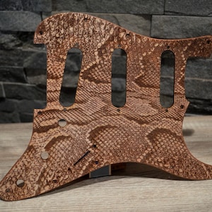 Custom Birch Snakeskin Textured Pickguard - Fits Fender Stratocaster - USA Made