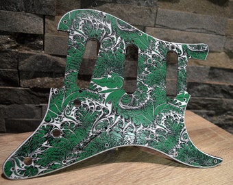 Custom 3 color Acid Flux 1 Textured Pickguard - Fits Fender Stratocaster - USA Made