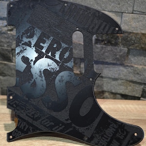 Vintage Esso Textured Pickguard Black - Fits Fender Telecaster - USA Made