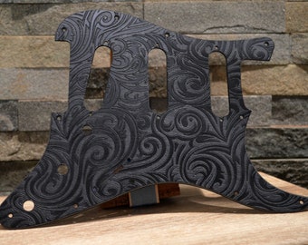 Golpeador negro texturizado en espiral - Compatible con Fender Stratocaster - Fabricado en EE. UU.