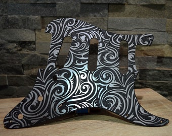 Faux Brushed Aluminum Spiral Textured Pickguard - Fits Fender Stratocaster - USA Made