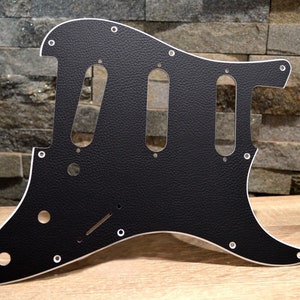 Faux Black Leather Textured Pickguard - Fits Fender Stratocaster - USA Made