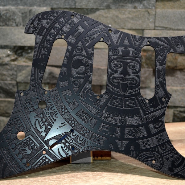 Custom Black Mayan Textured Pickguard - Fits Fender Stratocaster - USA Made