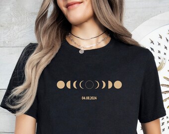 Total Solar Eclipse Aesthetic Graphic Tee, Gift for Eclipse Lover.