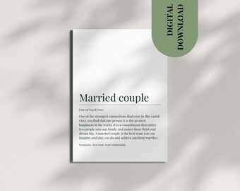 Postcard Married Couple Present Wife Gift Husband for Wedding Gift  Couple Poster for Wedding Congratulations Marriage Congratulations